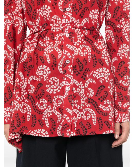Lanvin Red Printed Cotton Shirt