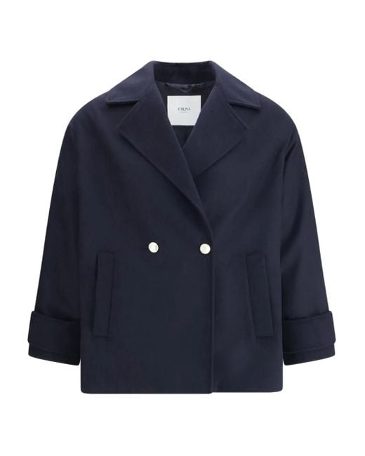 Chaqueta Lora con doble botonadura Cruna de color Blue