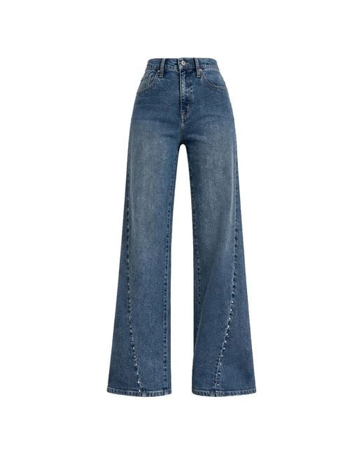 DKNY Blue Studded-Detail Jeans