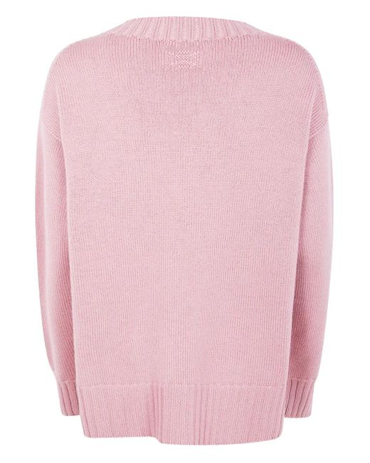 Drumohr Pink Ribbed Wool Sweater