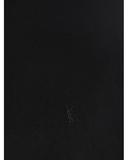 Saint Laurent Black Logo-embroidered T-shirt for men
