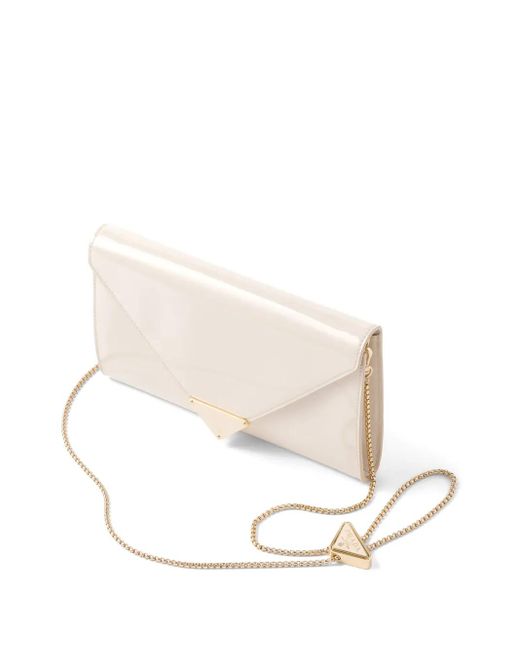 Prada Envelope Clutch Met Logo in het White