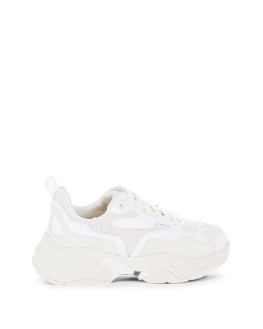 Neil Barrett White Croquis Mesh-Panel Sneakers for men