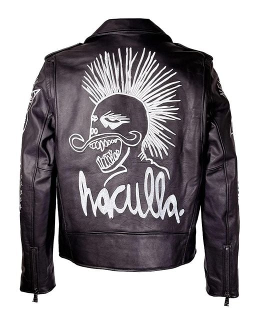 Haculla Black Nyc Tribe Moto Jacket Leather Jacket for men