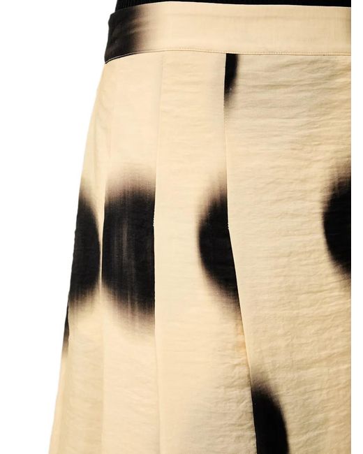 Stine Goya Natural Polka-Dot Pleated Midi Skirt