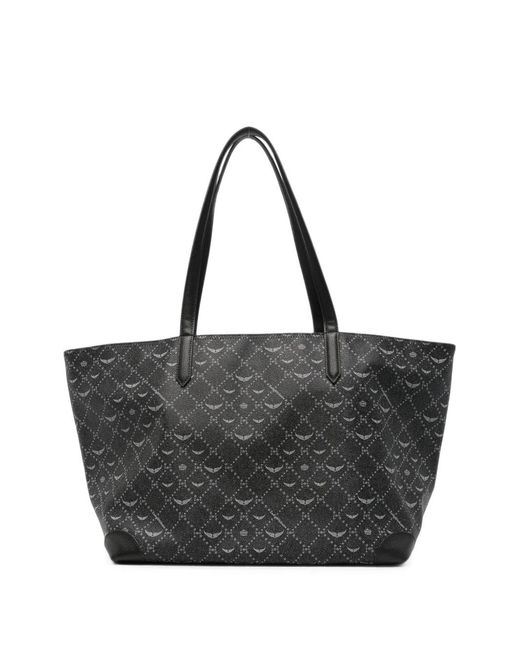 Zadig & Voltaire Black Monogram-Print Tote Bag