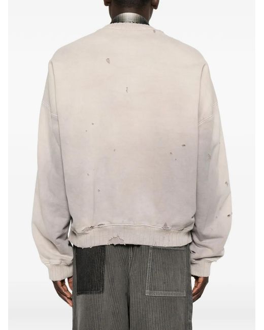 Maison Mihara Yasuhiro Gray Check-Pattern Distressed-Effect Shirt for men