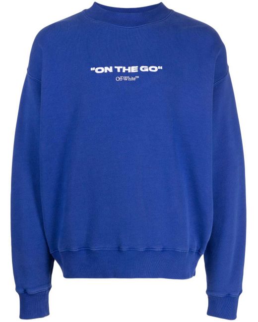 Off-White c/o Virgil Abloh Sweatshirt mit Slogan-Stickerei in Blue für Herren