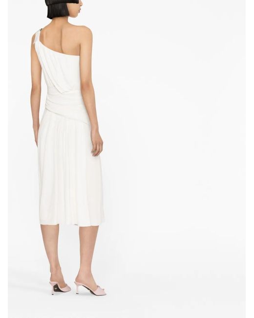 Alberta Ferretti White Flared Midi Dress