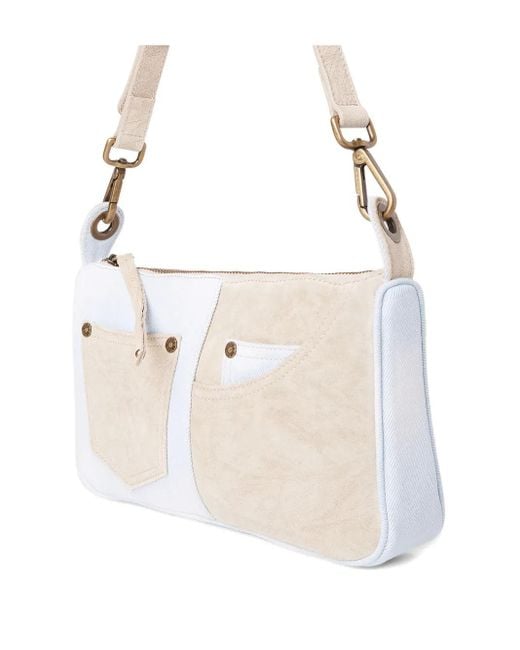 Guess White Denim Shoulder Bag