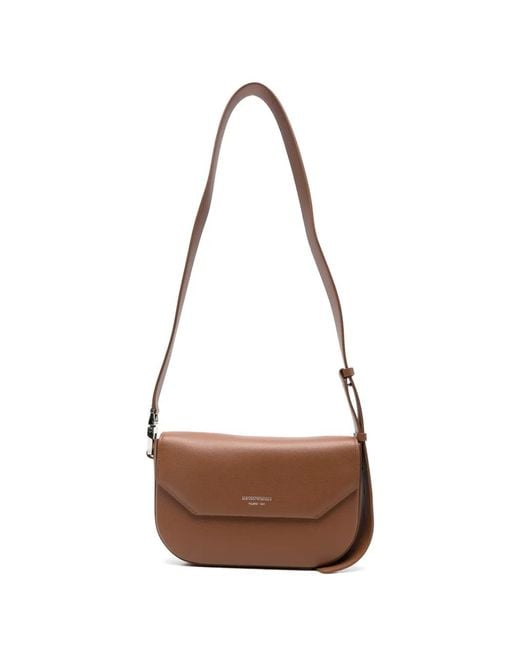 Emporio Armani White 1981 Grainy Leather Shoulder Bag