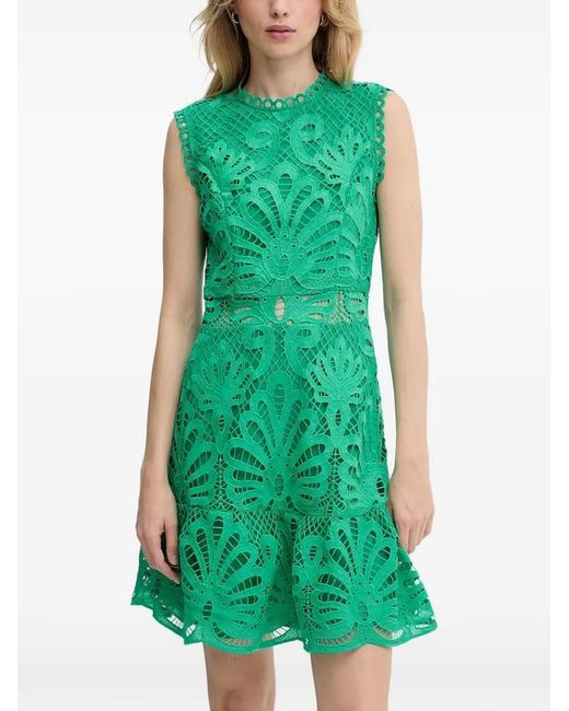 Morgan Green Lace-Detailing Mini Dress