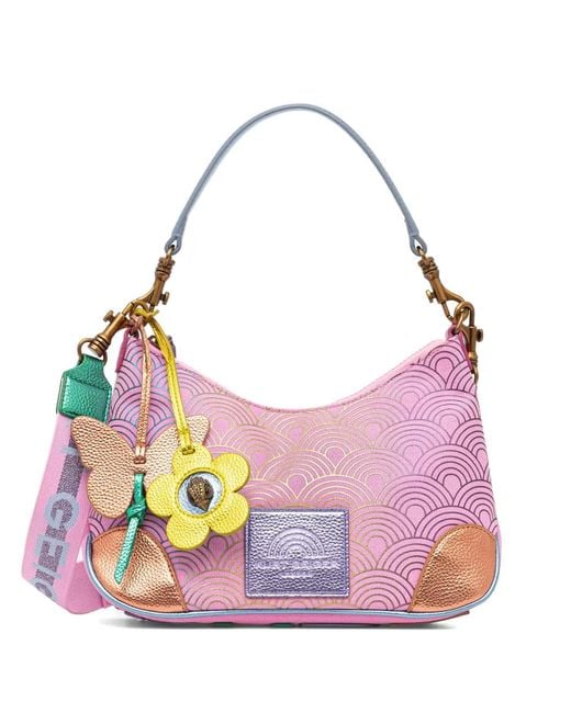 Kurt Geiger Pink Patterned Charm Shoulder Bag