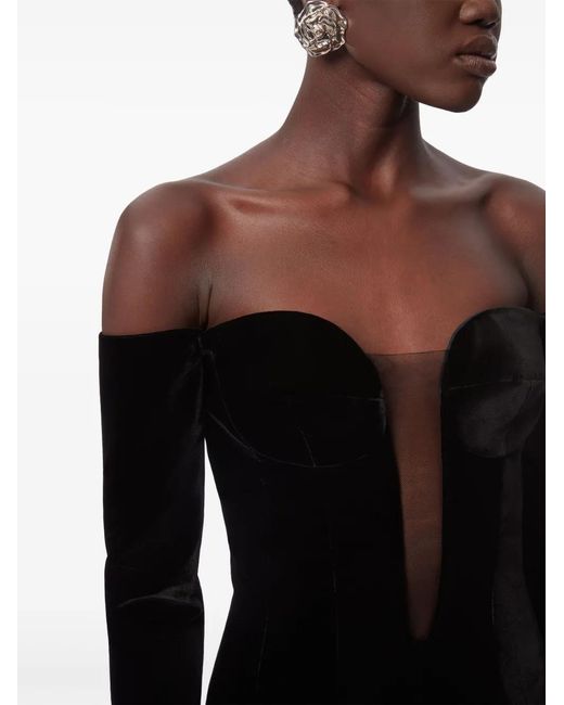 Nina Ricci Black Off-Shoulder Mini Dress