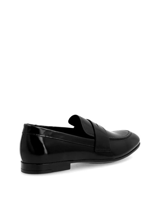 Frau Black Polished Leather Loafers for men