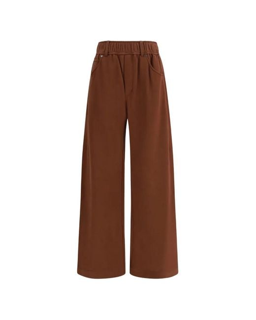 Brunello Cucinelli Brown Pantalon De Jogging À Liens De Resserrage