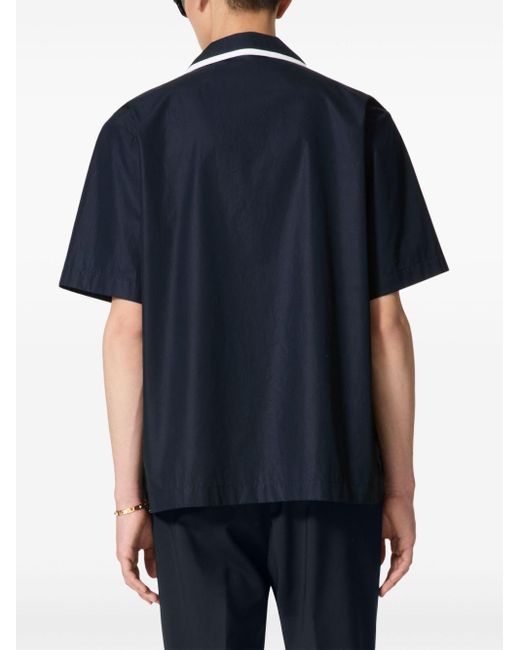 Valentino Garavani Blue V Detail Cotton Shirt for men