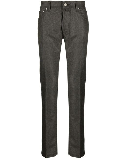 Jacob Cohen Gray Bard Slim-Cut Flannel Trousers for men