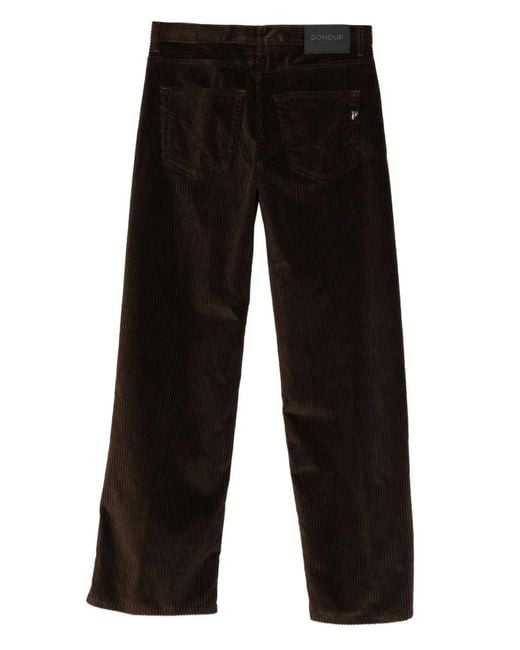 Dondup Black Buttoned Corduroy Pants