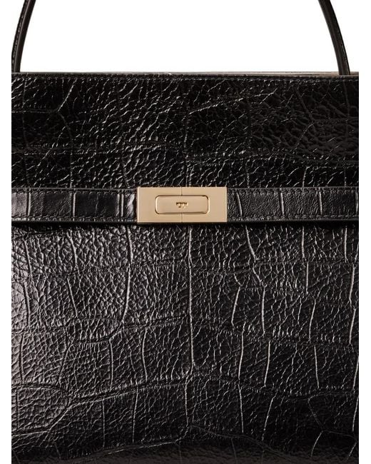 Tory Burch Black Small Lee Radziwill Embossed Double Bag
