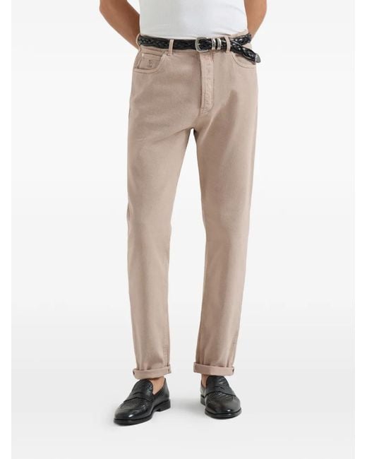 Brunello Cucinelli Natural Five-Pocket Jeans for men