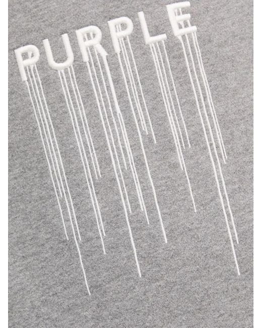 Purple Brand Gray Drip-Effect Hoodie for men