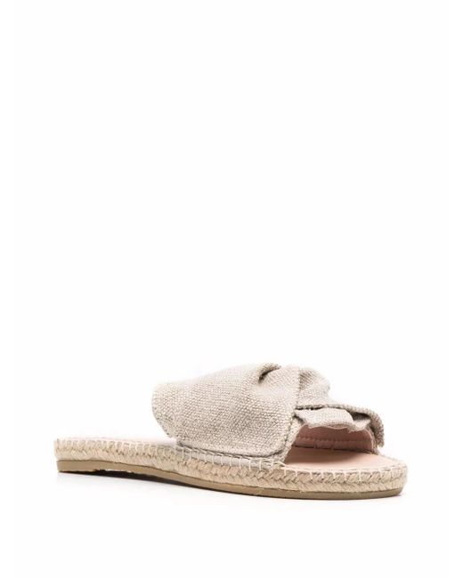 Manebí Natural Ruched Open-Toe Espadrilles