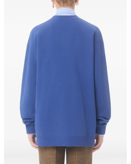 Valentino Garavani Blue Panther-Print Cotton Sweatshirt for men