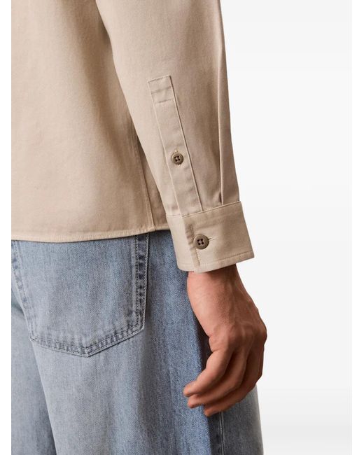 Calvin Klein White Button-Up Chest-Pocket Overshirt for men