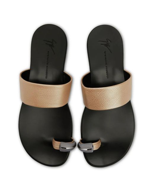 Giuseppe Zanotti White Norbert Leather Toe-Loop Sandals for men