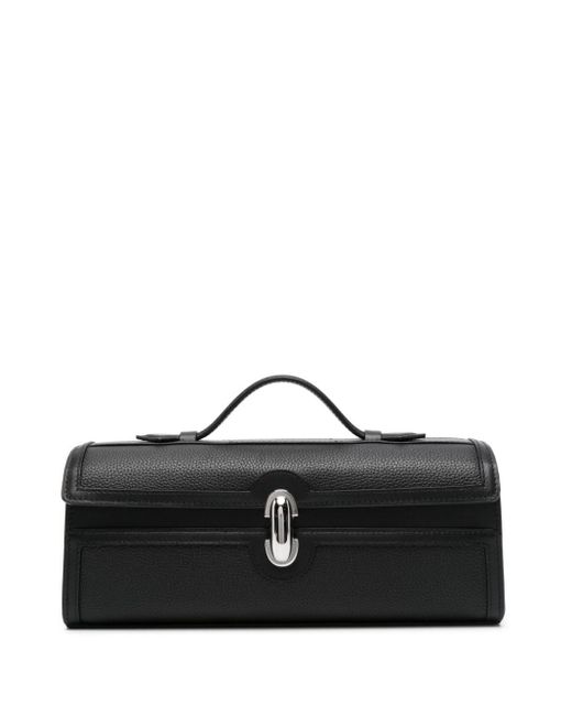 SAVETTE Slim Symmetry Leather Tote Bag in Black | Lyst