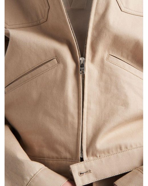 Prada Jeansjacke mit emailliertem Triangel-Detail in Natural für Herren