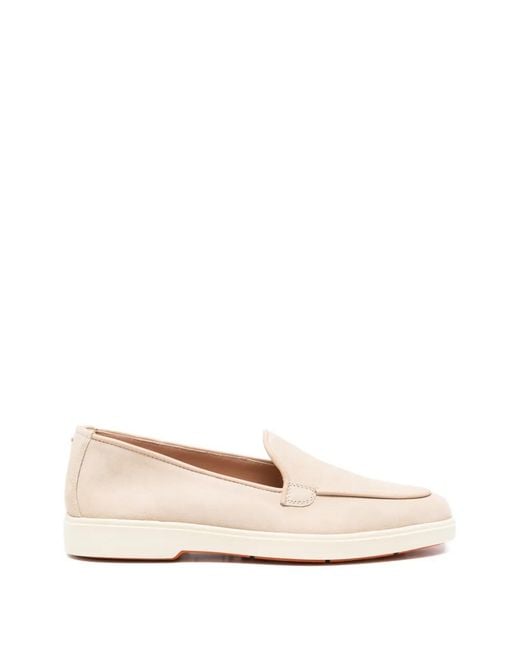 Santoni Natural Suede Loafers