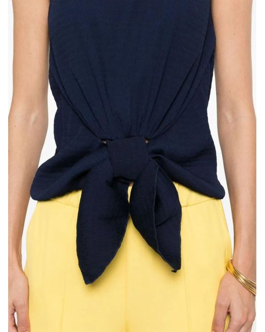 J.W. Anderson Blue Knot-Detail Plissé Top