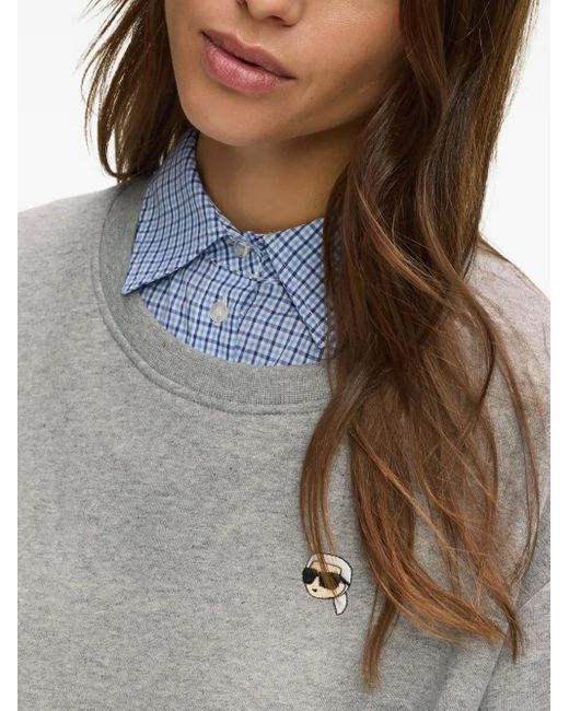 Karl Lagerfeld Gray Ikon Layered Sweatshirt