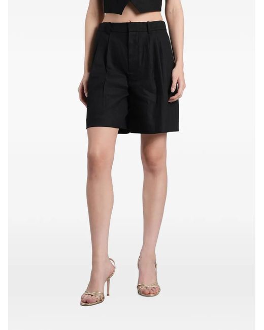 Alice + Olivia Black Pleated Tailored Shorts