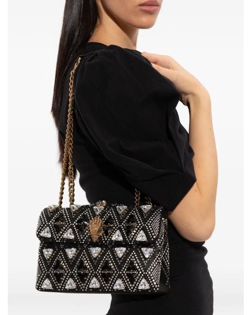 Kurt Geiger Black Medium Kensington Jewel-Embellished Clutch Bag
