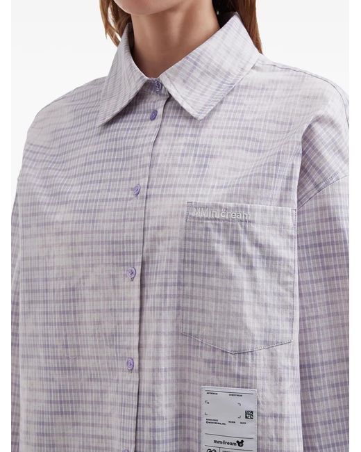 Mini Cream White Plaid Shirt