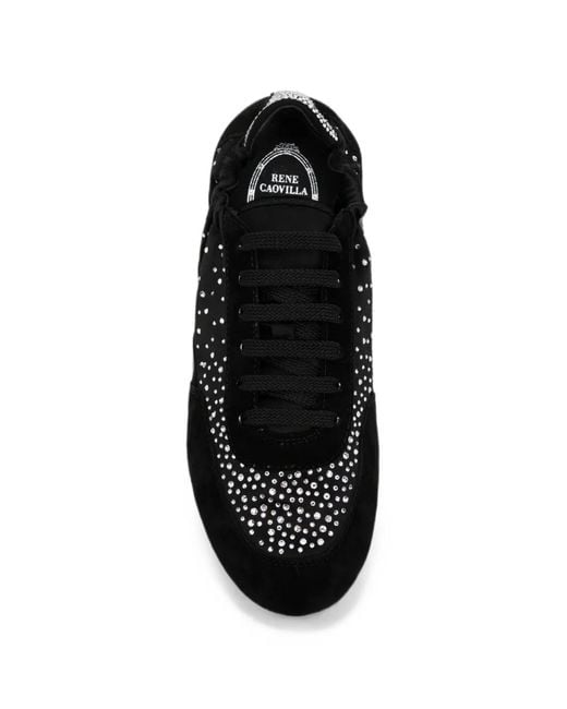 Rene Caovilla Black Florence Crystal-Embellished Sneakers