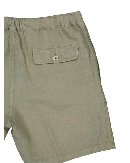 120% Lino Linnen Shorts Met Elastische Taille in het Green voor heren
