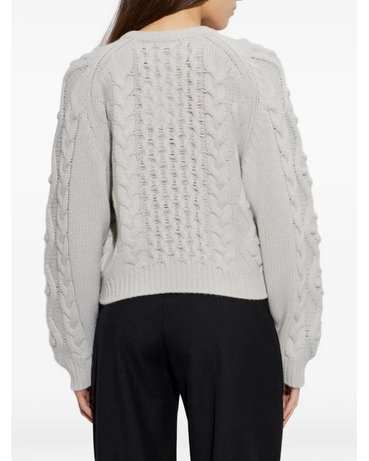 Lisa Yang Gray Winroe Cable-Knit Cardigan
