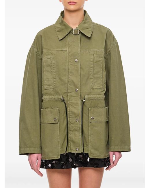 Halfboy Green Drawstring-Waist Parka Jacket