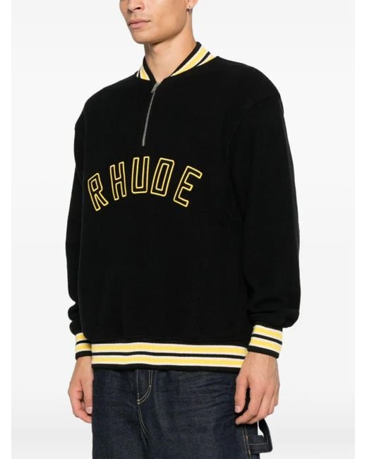 Rhude Black Zip-Up Sweatshirt for men