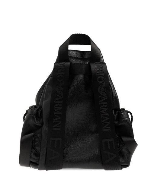 EA7 Black Sac À Dos À Logo Embossé
