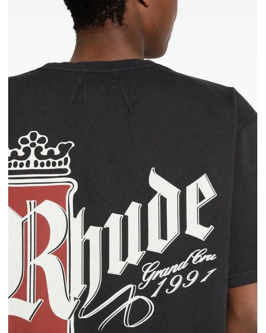 Rhude Black Logo T-Shirt for men