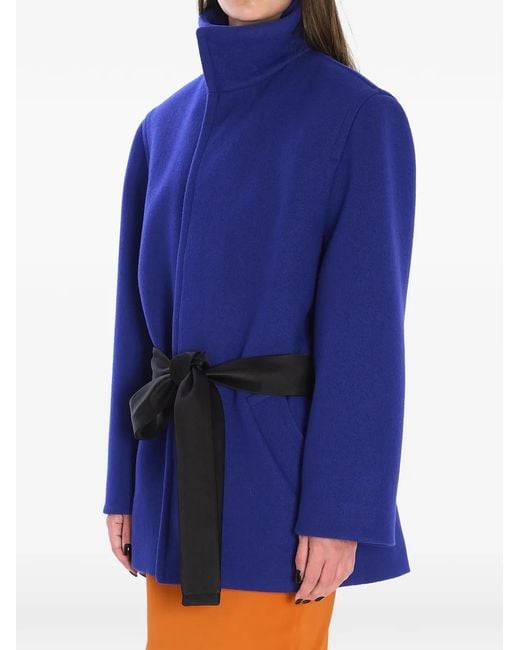 Saint Laurent Blue Belted Coat