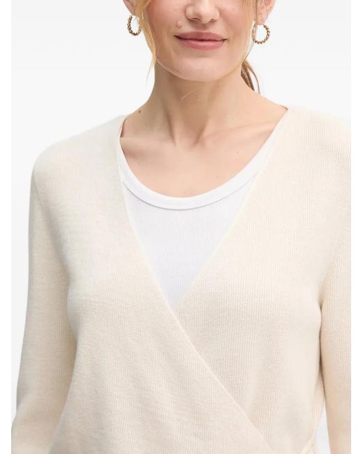 Ouí White Wrap-Tie Cardigan