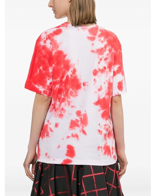 Comme des Garçons Red T-Shirt À Effet Tie Dye