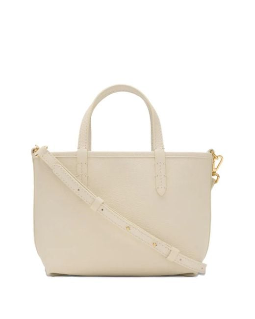 Burberry Natural Small Bloomsbury Grained-Leather Reversible Check Tote Bag