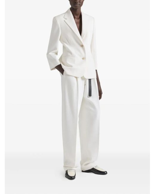 Givenchy White Pleated Wool Trousers